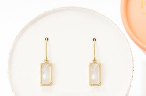 Moonstone  Earrings in Gold, Gives Women Freedom!