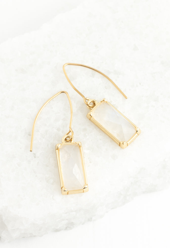 Moonstone  Earrings in Gold, Gives Women Freedom!