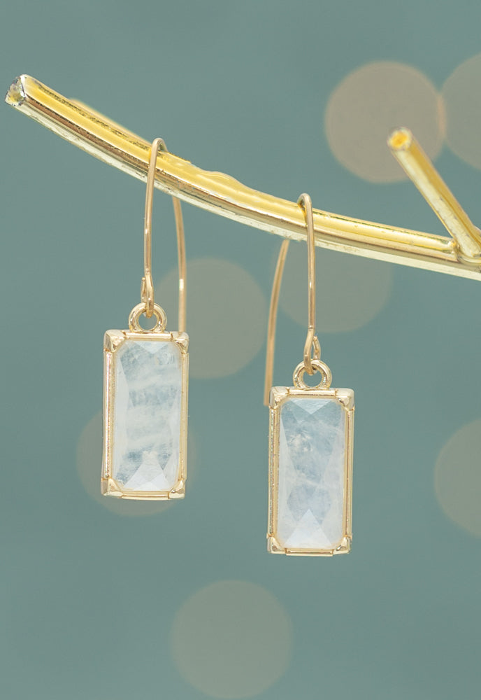 Moonstone  Earrings in Gold, Gives Women Freedom!