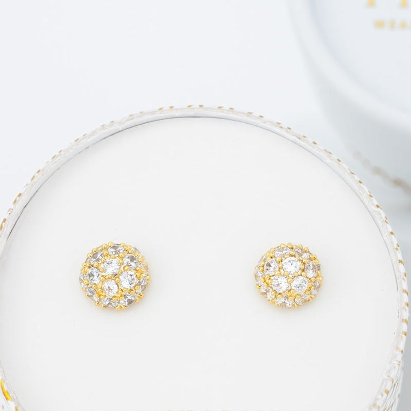 Zircon Stud Earrings in Gold - Supports Women Survivors