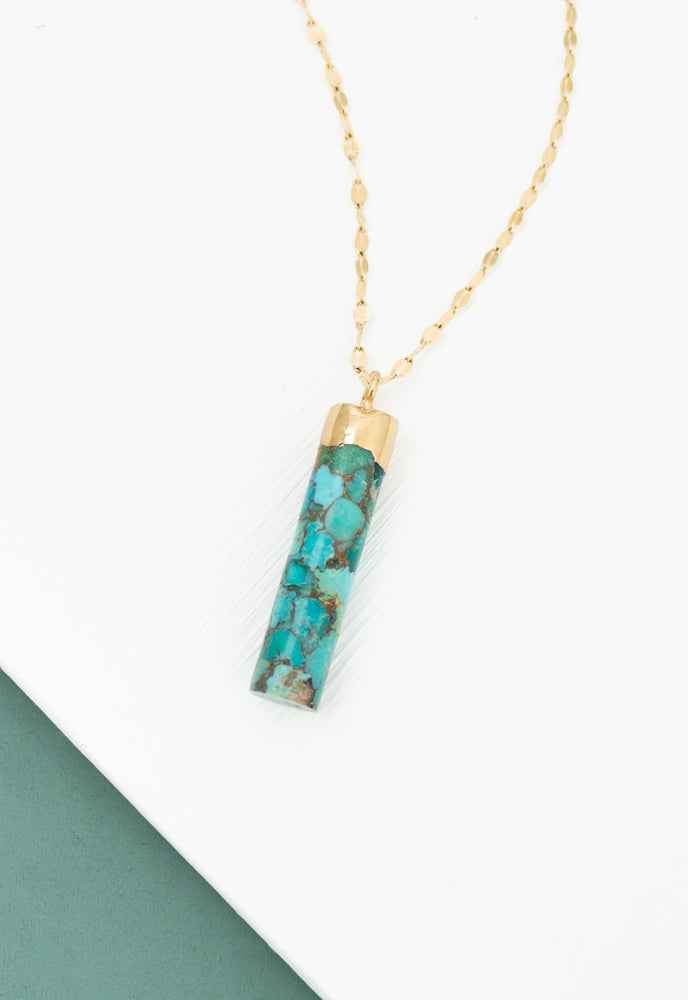 Turquoise and Gold Hope Necklace, Give Freedom to Women & Girls!