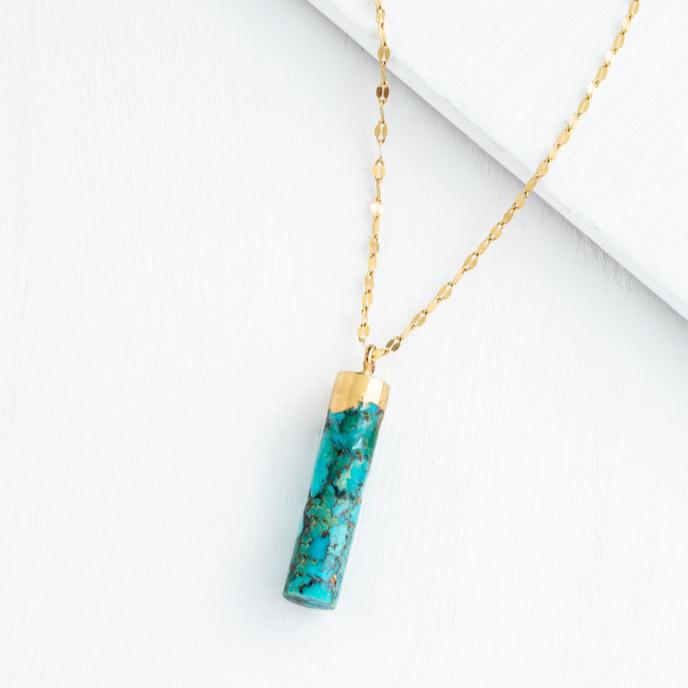 Turquoise and Gold Hope Necklace, Give Freedom to Women & Girls!