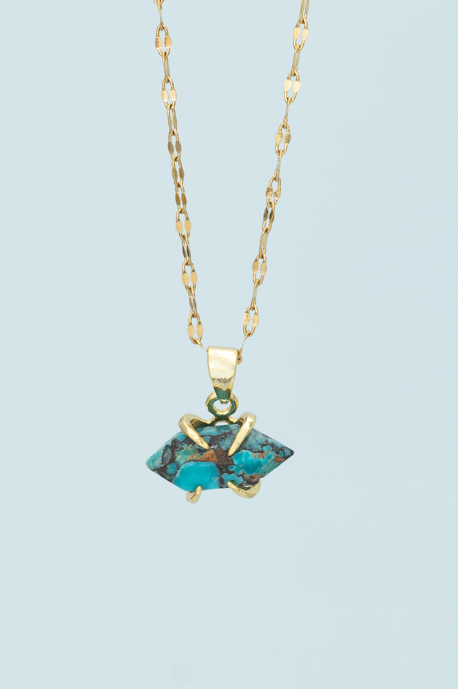 Turquoise Stone and Gold Necklace- Gives Hope & Freedom To Women!