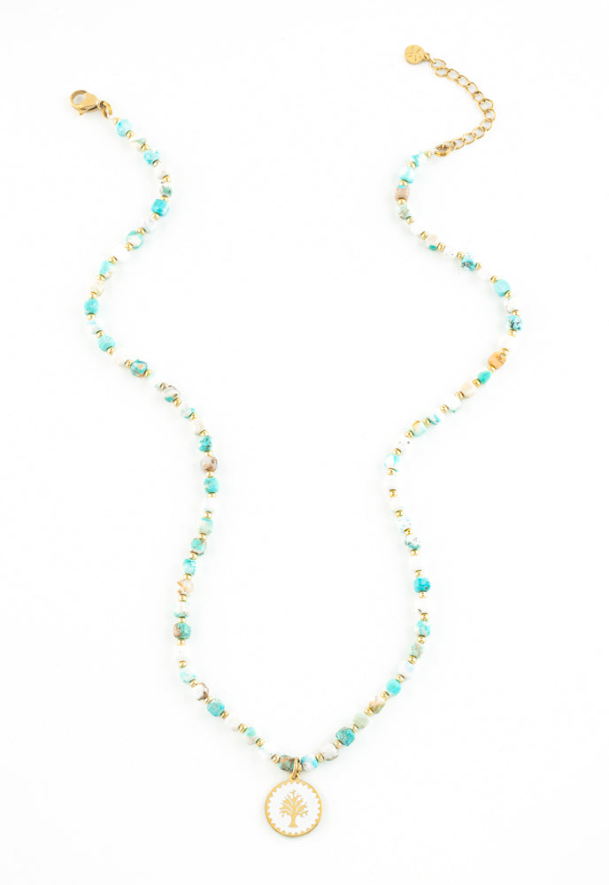 Strong Oak Turquoise Beaded Necklace, Give Freedom to Women!