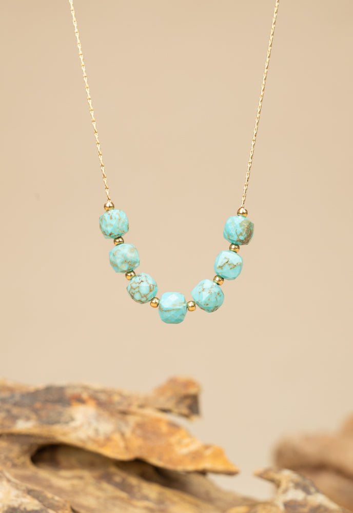 Emperor Turquoise Colored Stone Necklace, Gives Freedom to women!