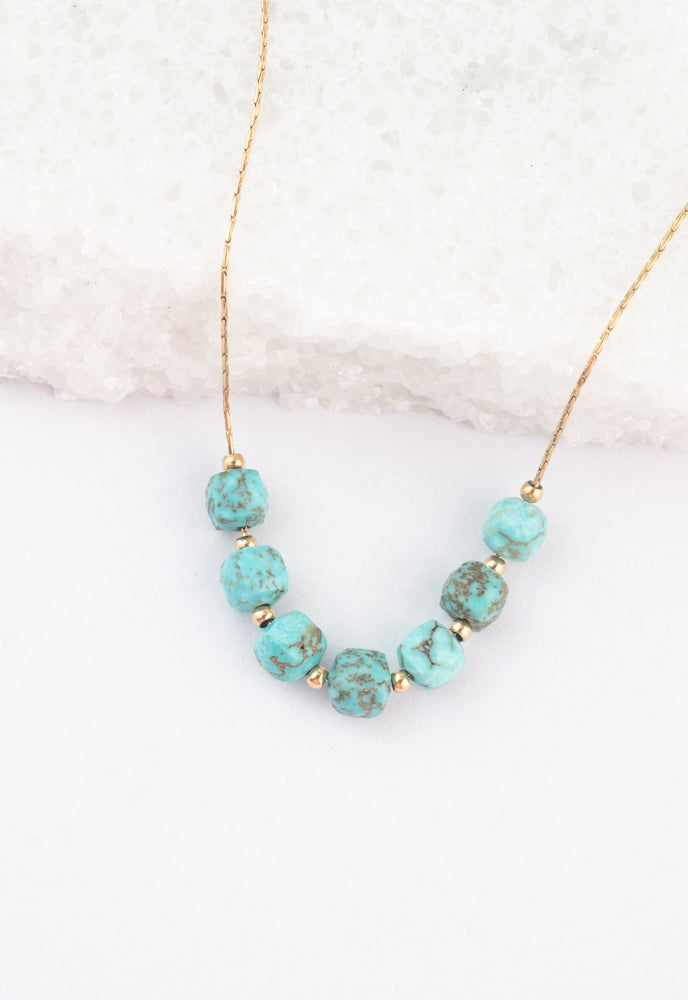 Emperor Turquoise Colored Stone Necklace, Gives Freedom to women!