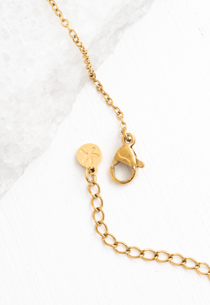 Gold Turquoise Compass Rose Necklace - Made by Survivors