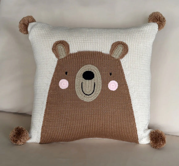 Hand Crocheted Baby & Kids Teddy Bear Pillow, Fair Trade