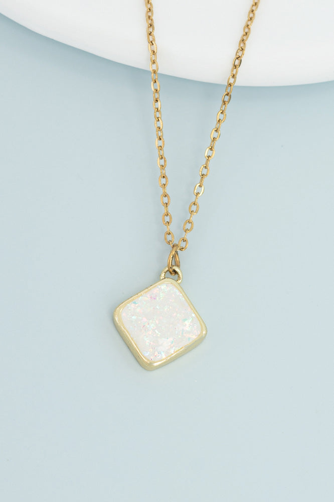 Gold Sparkling Opal Necklace, Give Freedom to Women!