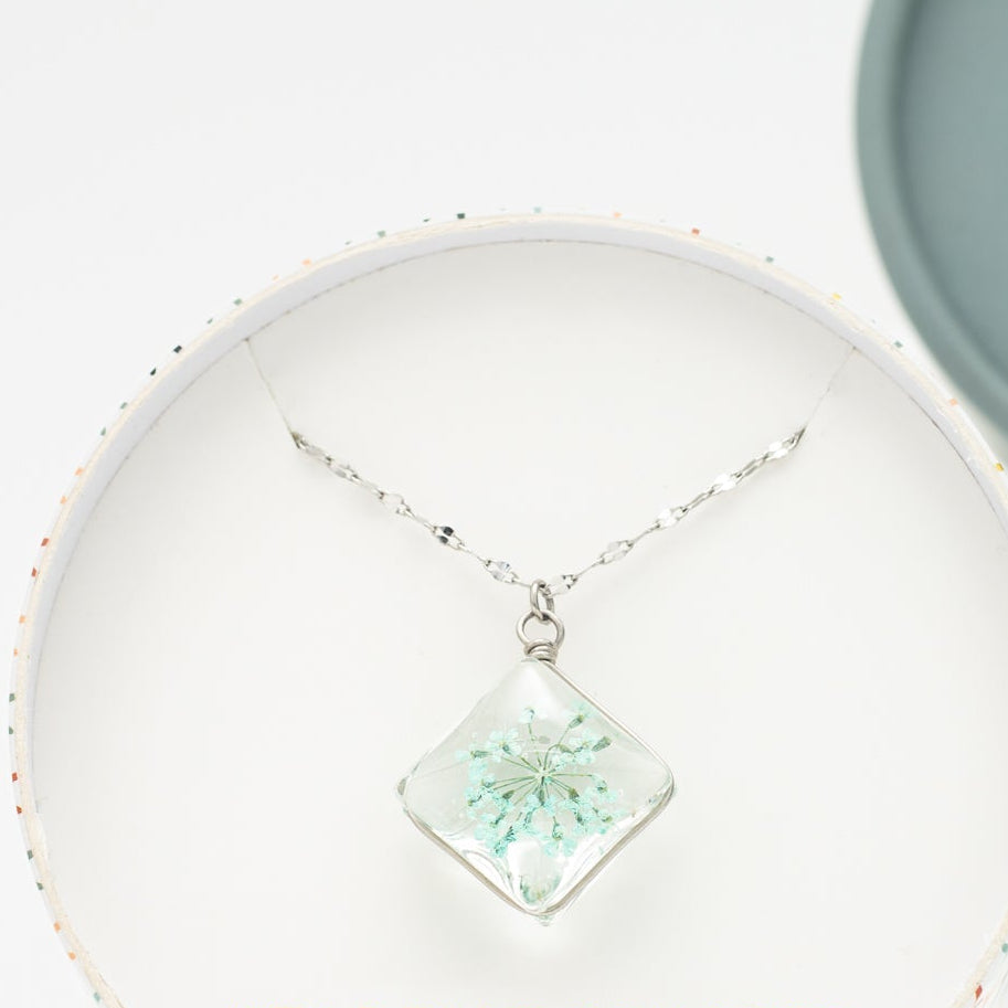 Mint Flower Crystal Necklace- Made by Survivors