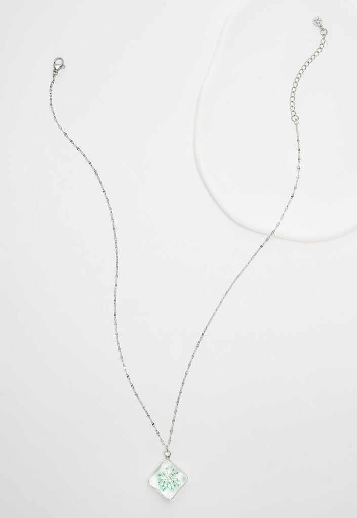 Mint Flower Crystal Necklace- Made by Survivors