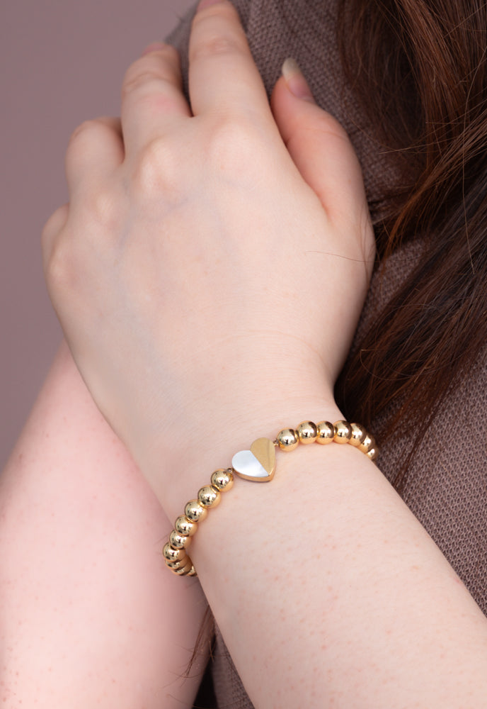 Gold Give Hope Beaded Heart Bracelet, Buy one - Give one, Gives Women Freedom!