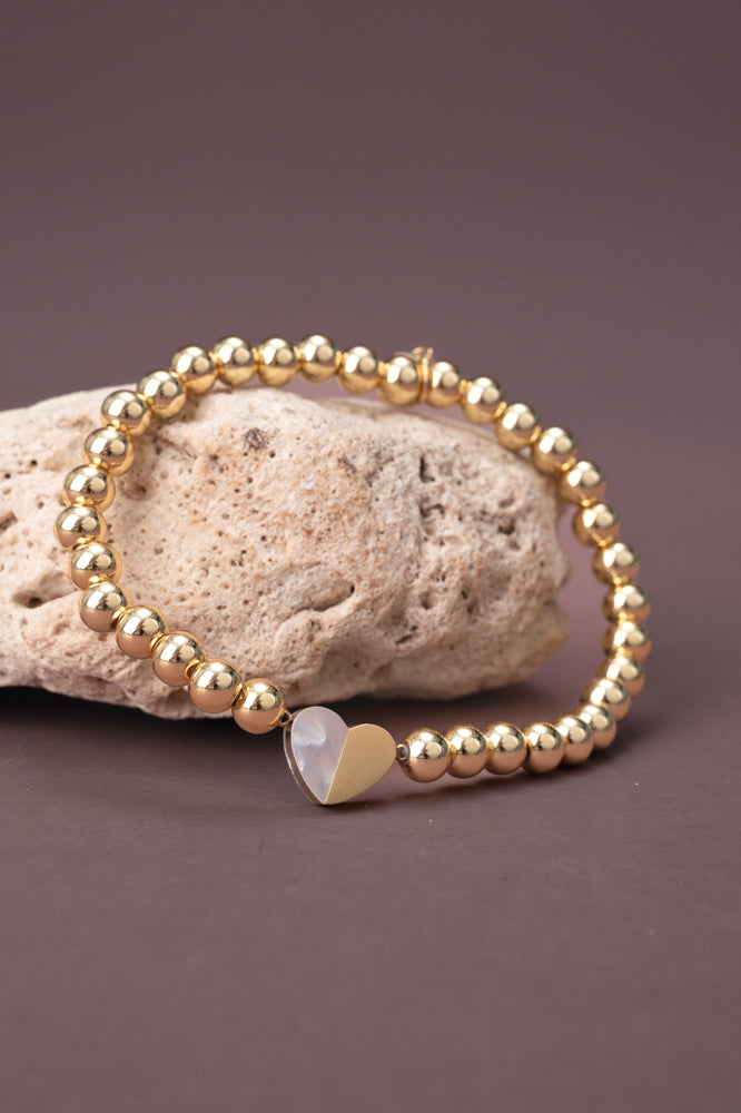 Gold Give Hope Beaded Heart Bracelet, Buy one - Give one, Gives Women Freedom!