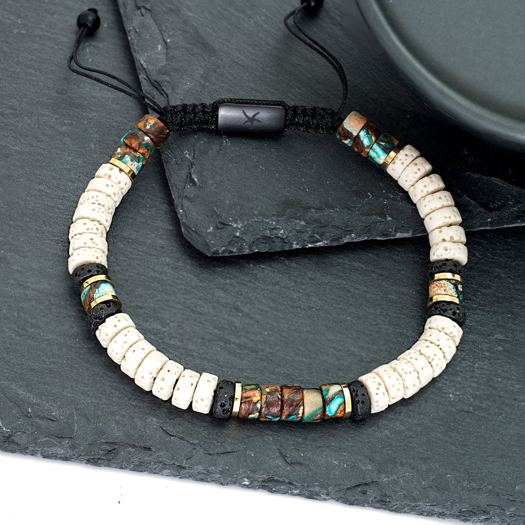 Lava Bead Men's Bracelet- Supports Survivors