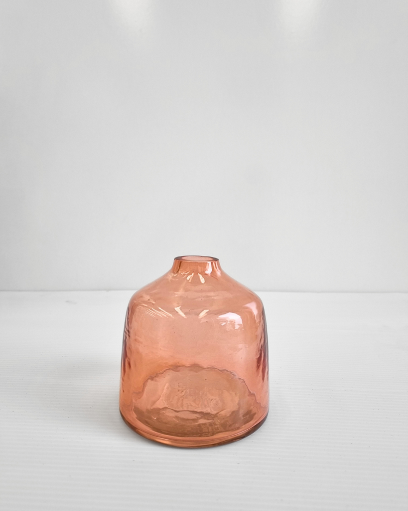 Small Handblown Hammered Bud Vase, Fair Trade, India