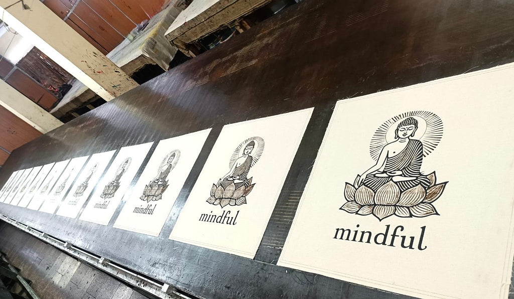 Mindful Buddha Decorative Pillow Cover- 20 x 20 - Handmade by Survivors