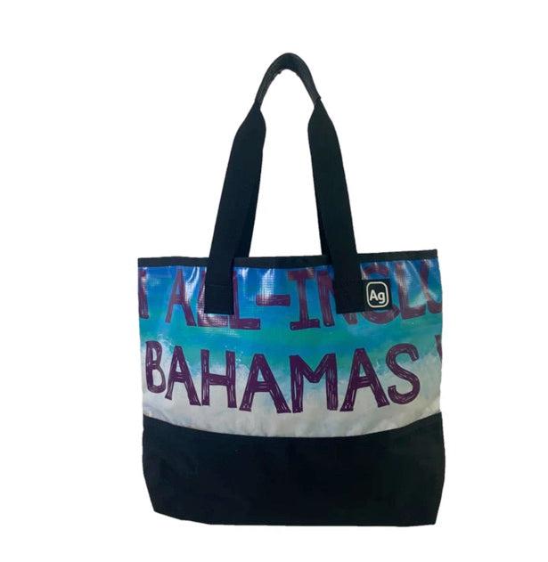 Upcycled Billboard Zipper Top Tote Bag - Medium, Sustainable