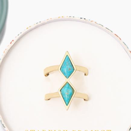 Turquoise & Gold Strength & Serenity adjustable Ring, Give Freedom to Women!