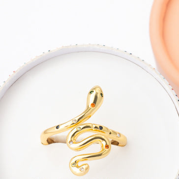 Gold Snake Ring - Adjustable- Supports Survivors