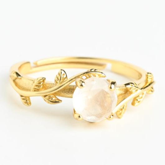 Vine Moonstone Gold Ring,Fair Trade, Gives Women Freedom!