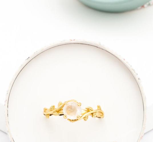 Vine Moonstone Gold Ring,Fair Trade, Gives Women Freedom!