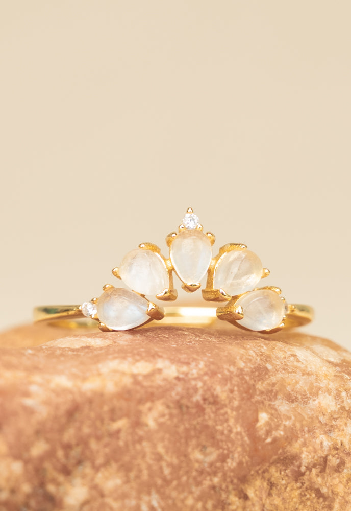 Gold Moonstone Ring - Gives Freedom & Hope To Women!