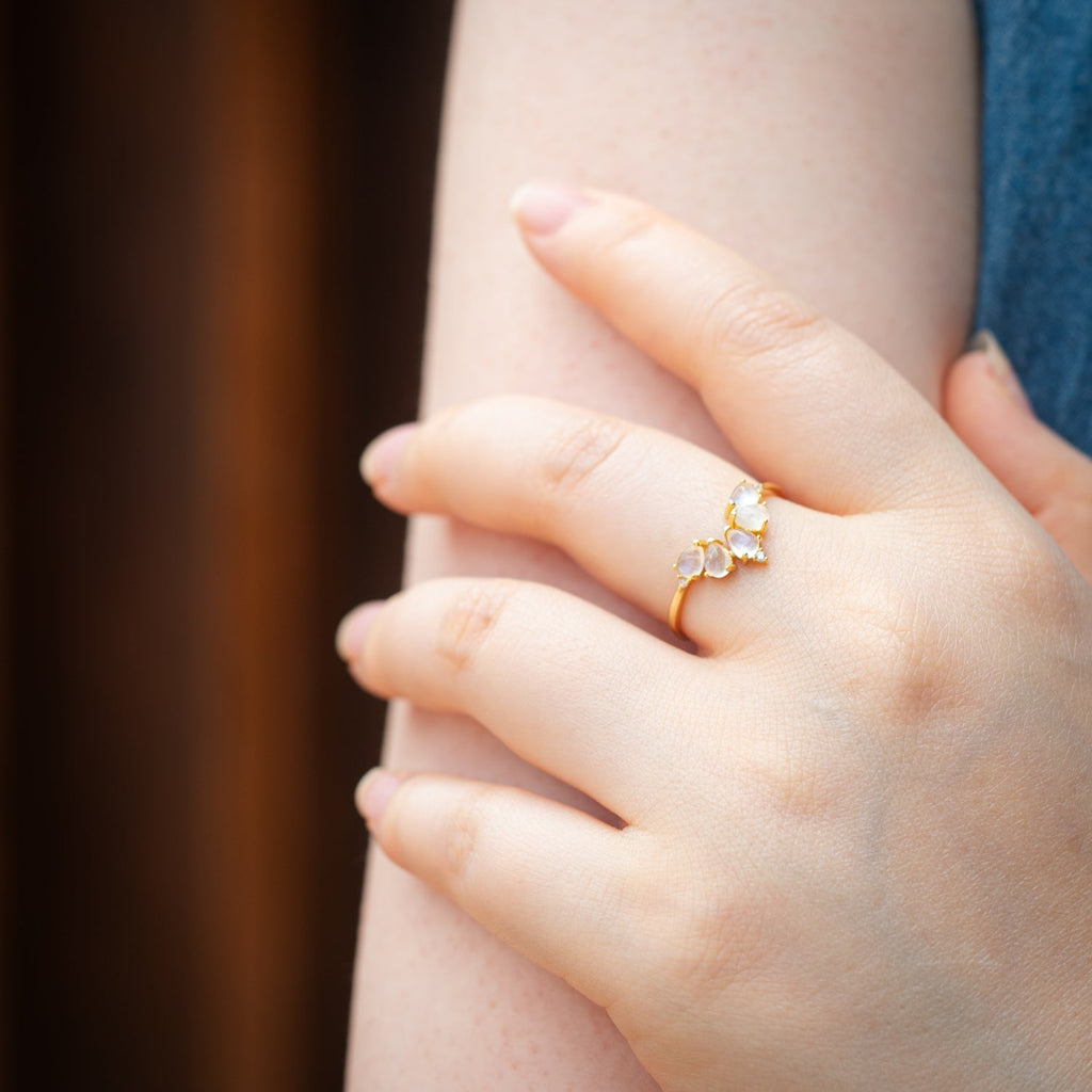 Gold Moonstone Ring - Gives Freedom & Hope To Women!