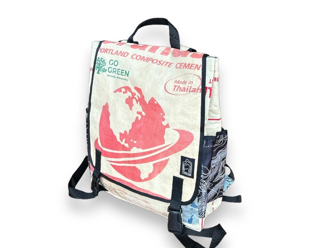 Square upcycled Backpack- Sustainable, Saves landfills