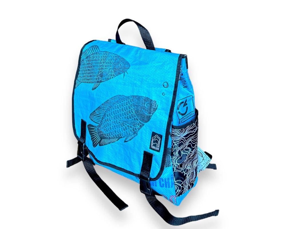 Square upcycled Backpack- Sustainable, Saves landfills