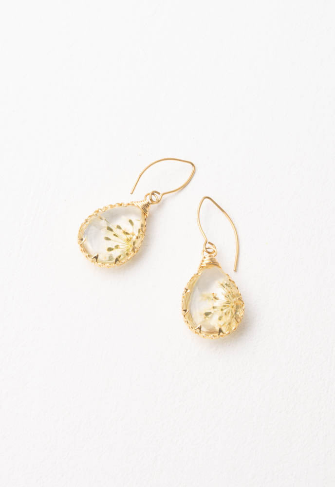 Gold Tear Drop Glass Earrings - Gives Freedom to Women!