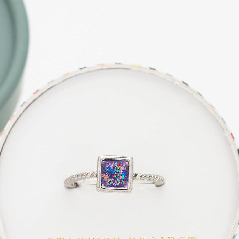Silver Square Opal Ring - Made By Survivors