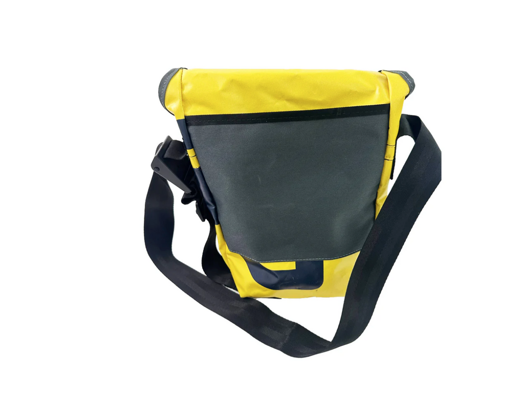 Upcycled Messenger Bag Satchel, Made from Bicycle tubes or Billboard Banners - Made in the USA