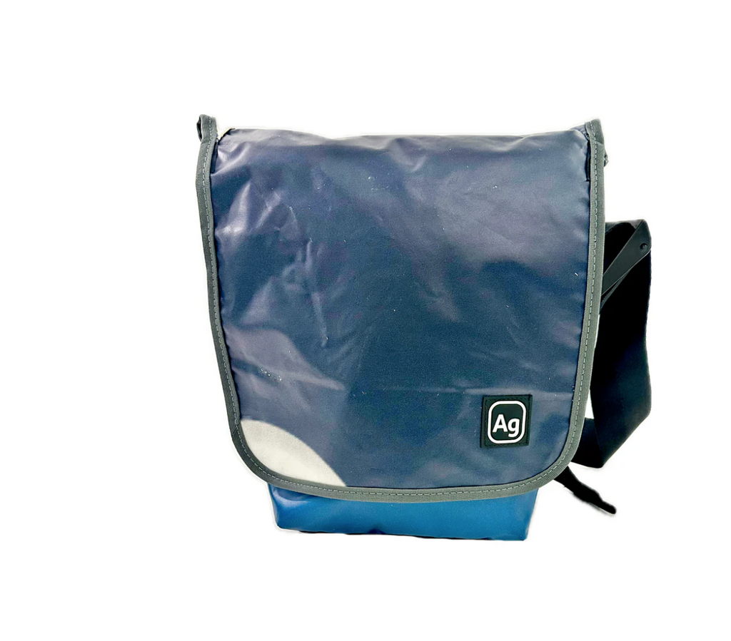 Upcycled Messenger Bag Satchel, Made from Bicycle tubes or Billboard Banners - Made in the USA