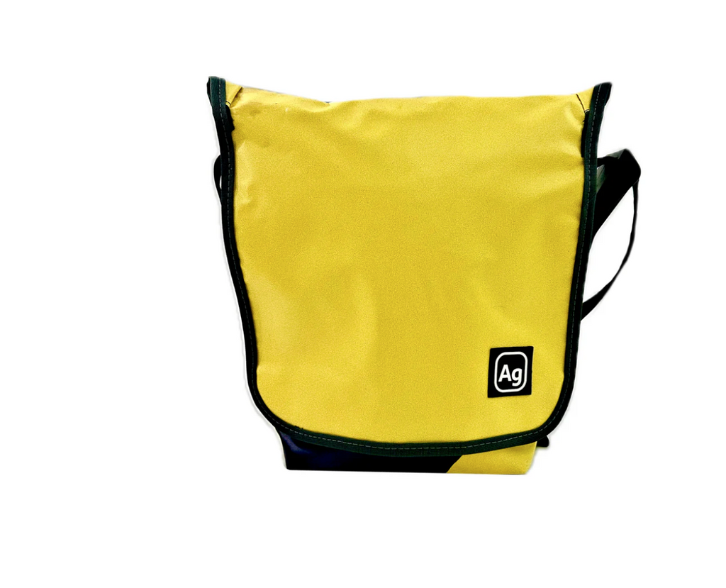 Upcycled Messenger Bag Satchel, Made from Bicycle tubes or Billboard Banners - Made in the USA