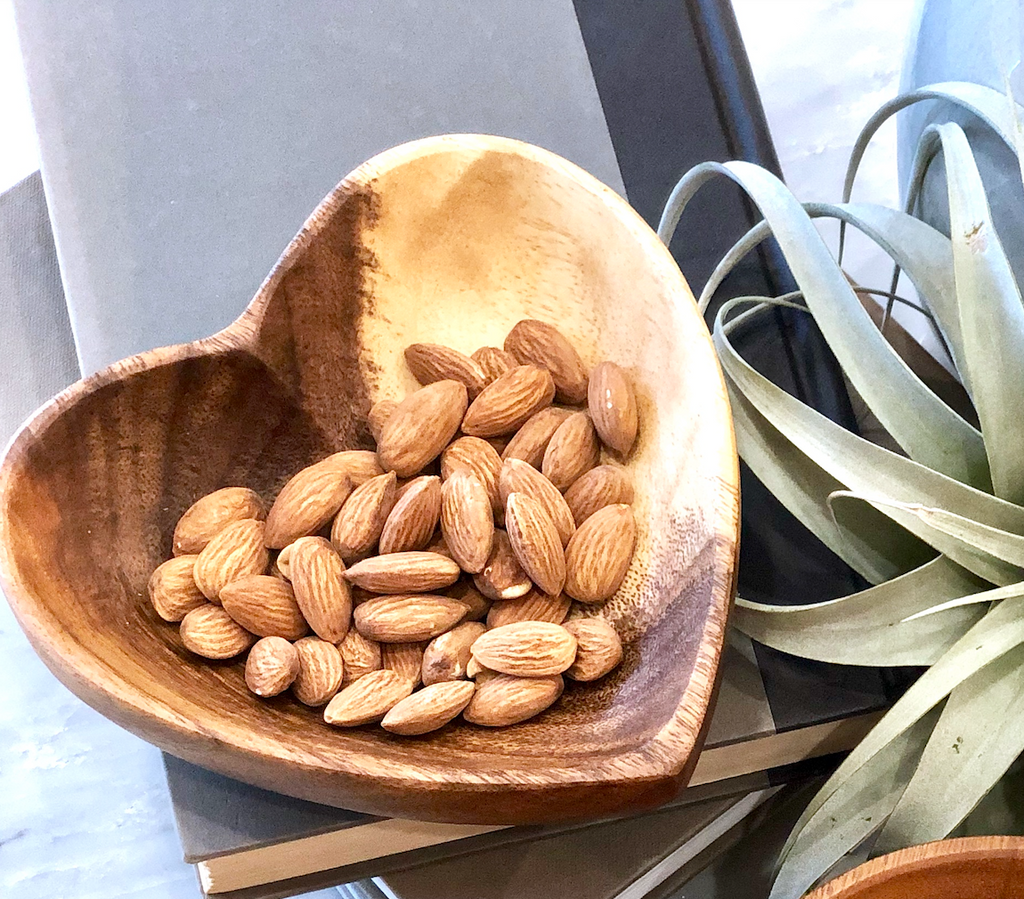 Set of 3 - 6.5” Acacia Wood Heart Snack and Jewelry Bowls, Fair Trade & Sustainably Harvested