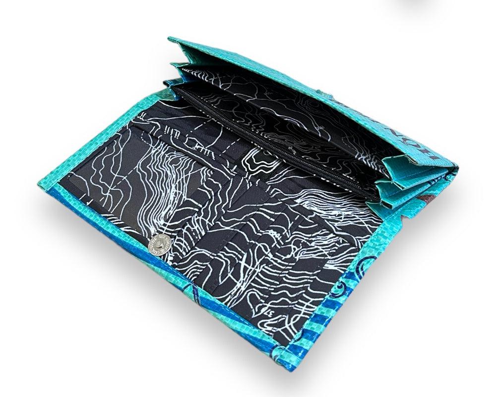 Large Bi-Fold Upcycled Wallet- Sustainable, Saves Landfill Space