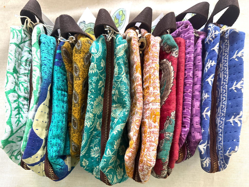 Upcycled Sari Cosmetic Bags - Handmade by Survivors