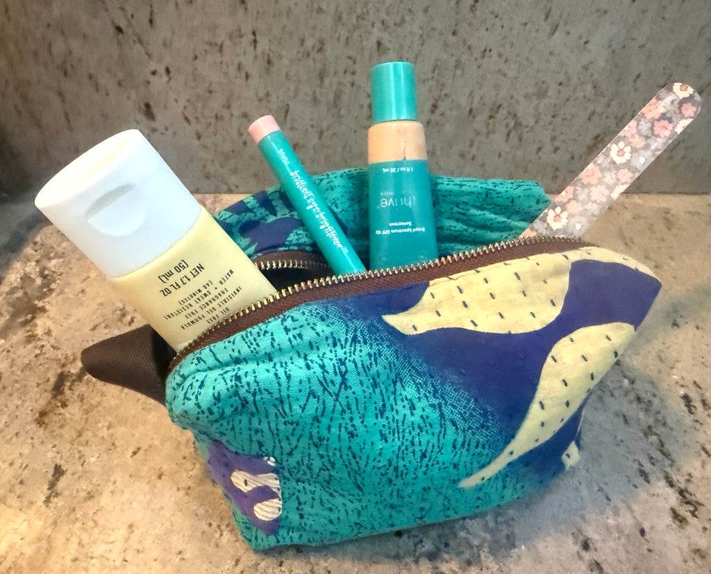 Upcycled Sari Cosmetic Bags - Handmade by Survivors