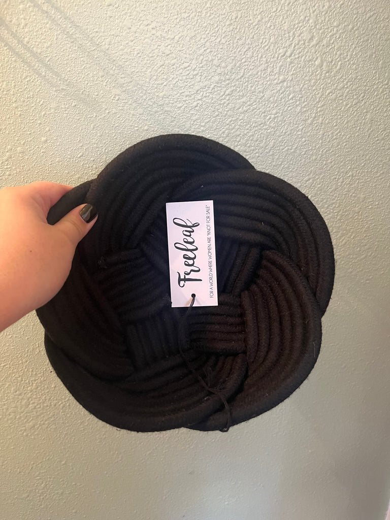 Black Believe Knotted Rope Bowl, Fair Trade, Gives Freedom to Women