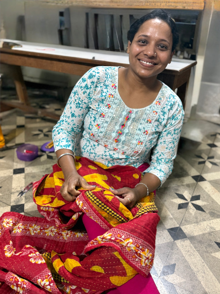 Upcycled Sari Cosmetic Bags - Handmade by Survivors