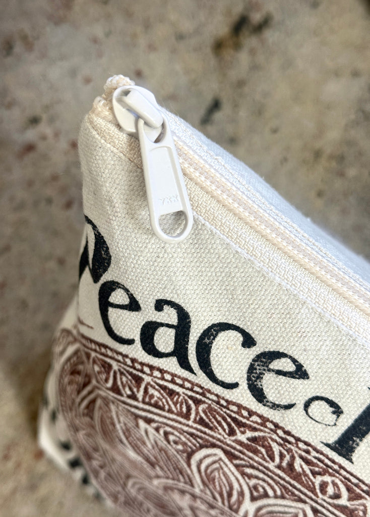 Mandala Cosmetic Bag Pouch- Peace, Kindness, Compassion - Handmade by Survivors