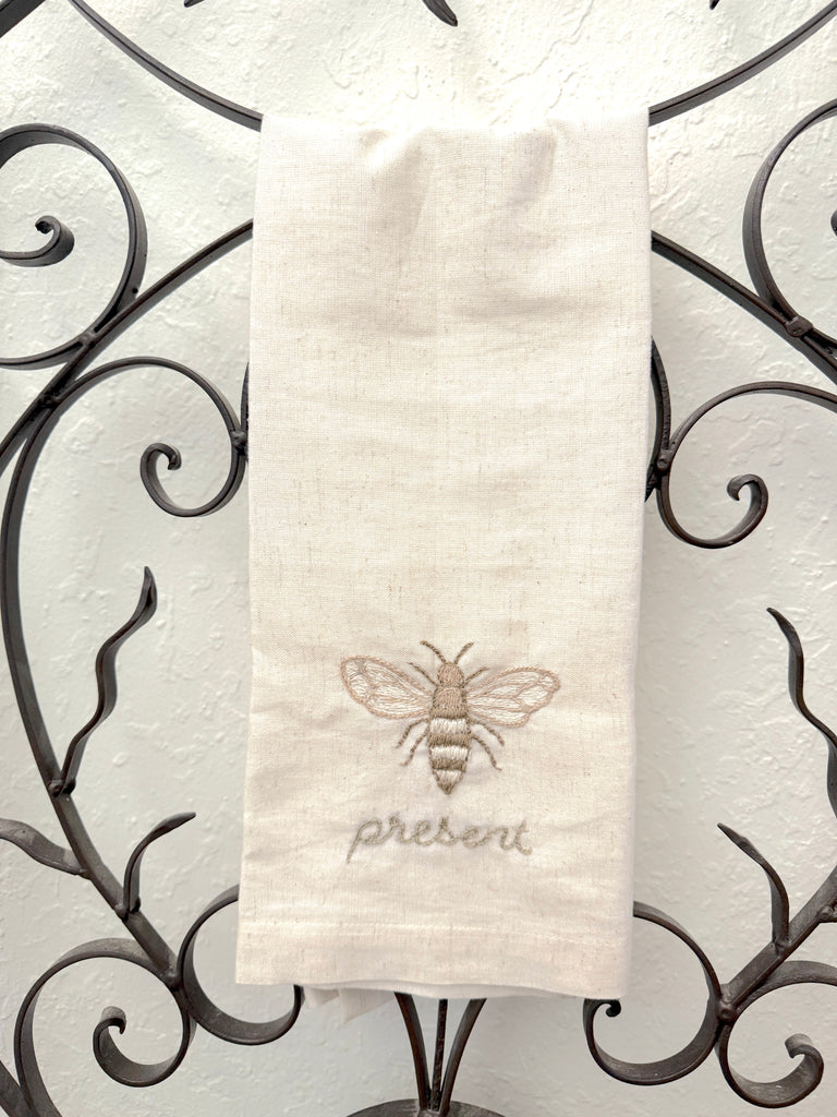 Hand-Embroidered Cotton Kitchen Bee Tea Towel – Fair trade, Handmade by Survivors