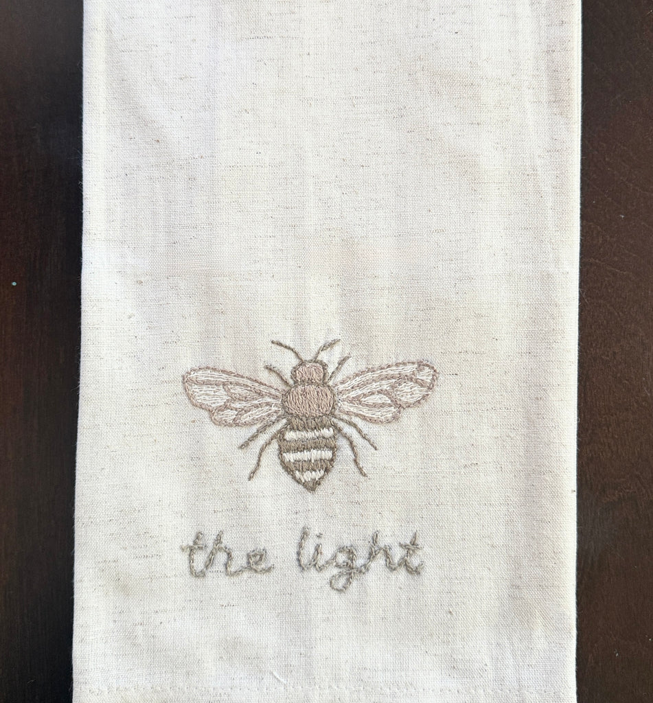 Hand-Embroidered Cotton Kitchen Bee Tea Towel – Fair trade, Handmade by Survivors