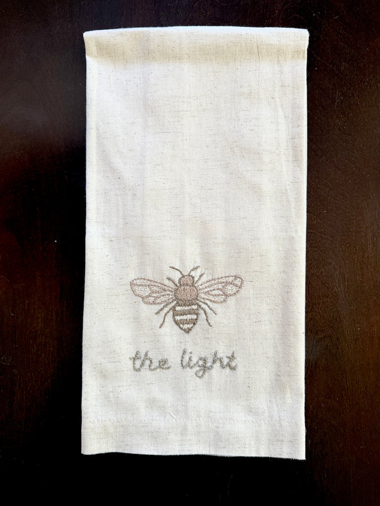 Hand-Embroidered Cotton Kitchen Bee Tea Towel – Fair trade, Handmade by Survivors