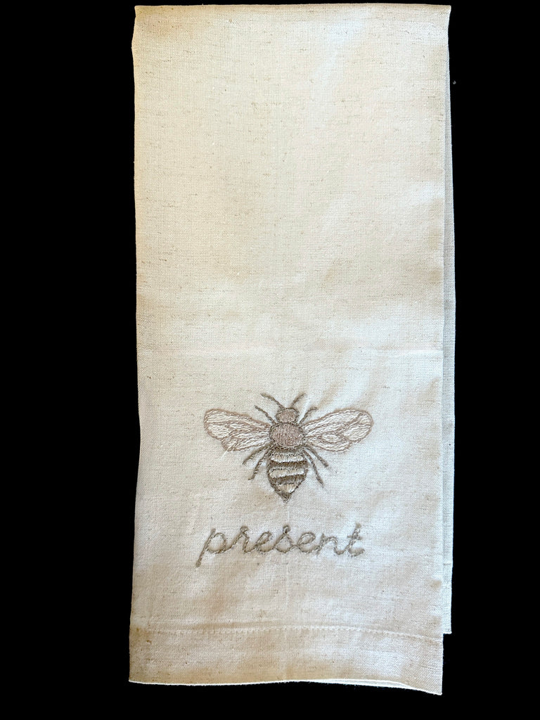 Hand-Embroidered Cotton Kitchen Bee Tea Towel – Fair trade, Handmade by Survivors
