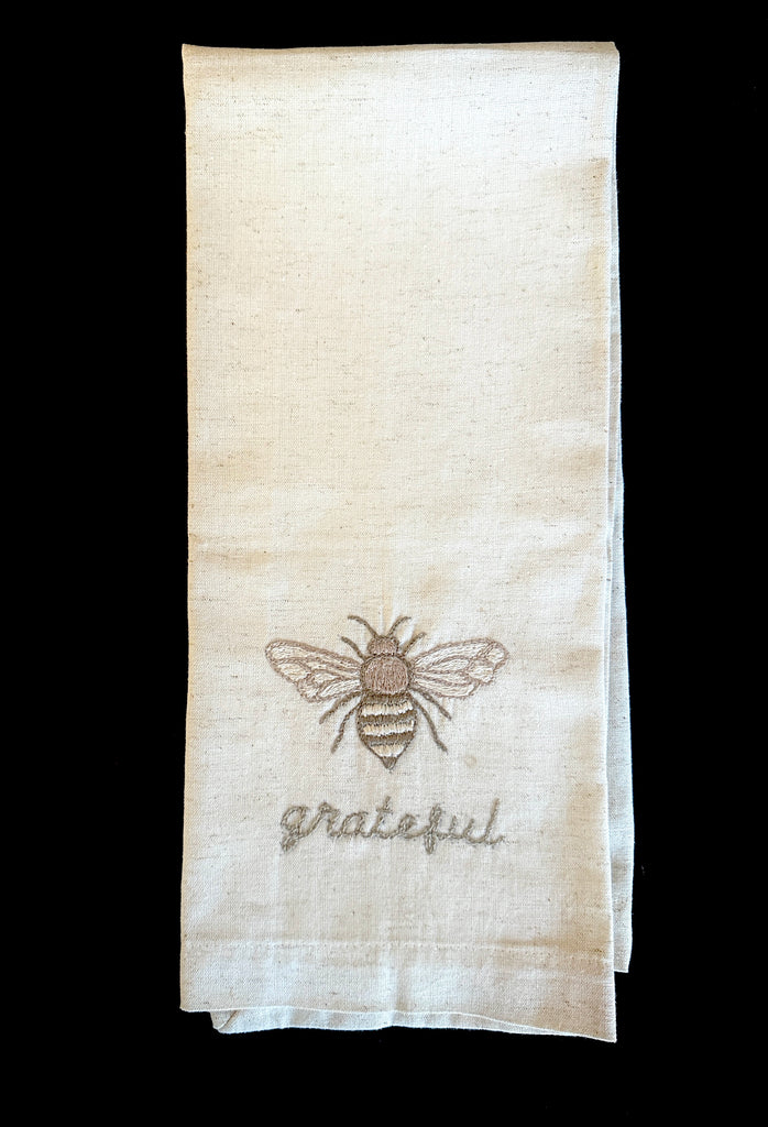 Hand-Embroidered Cotton Kitchen Bee Tea Towel – Fair trade, Handmade by Survivors