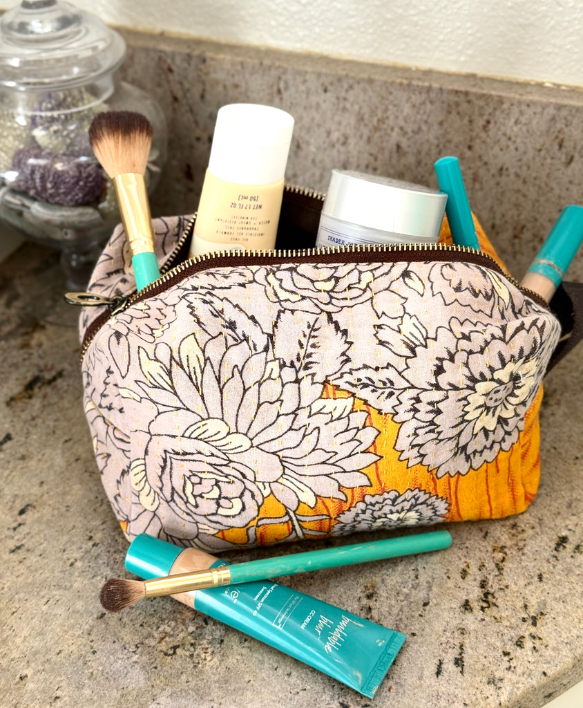 Upcycled Sari Cosmetic Bags - Handmade by Survivors