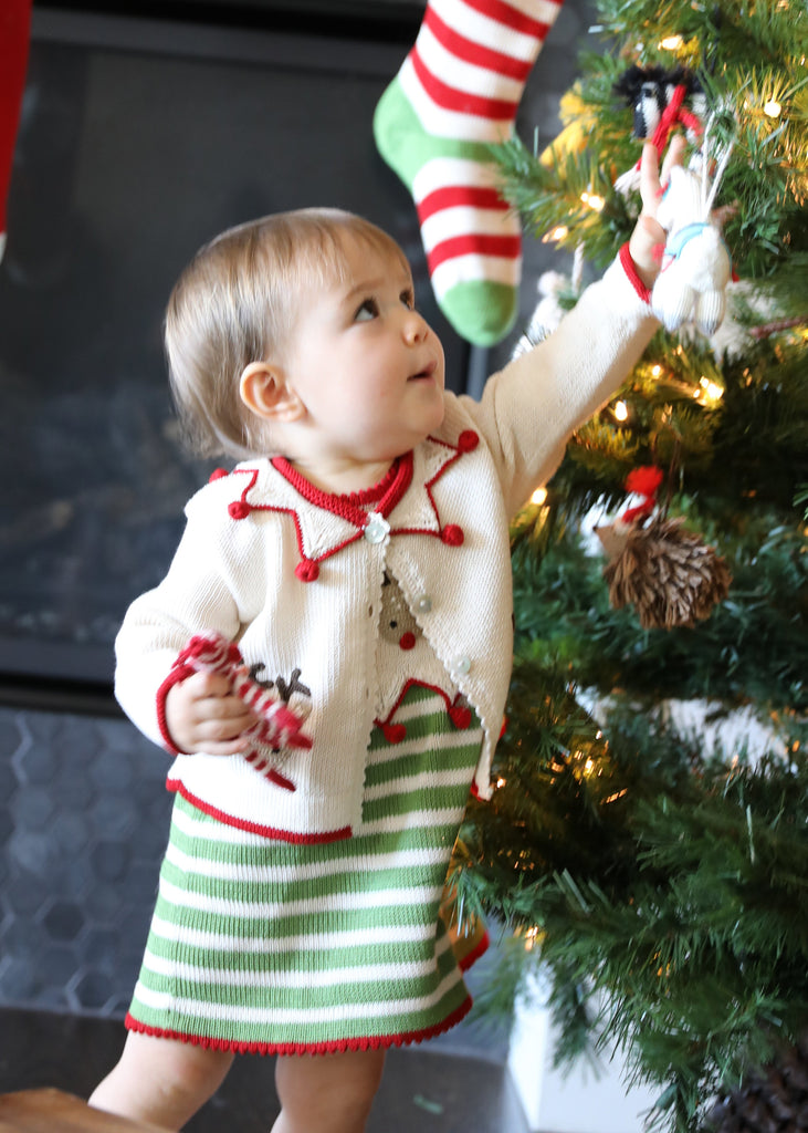 Hand Knit Reindeer Christmas Cardigan, Baby & Toddler, Fair Trade, Armenia