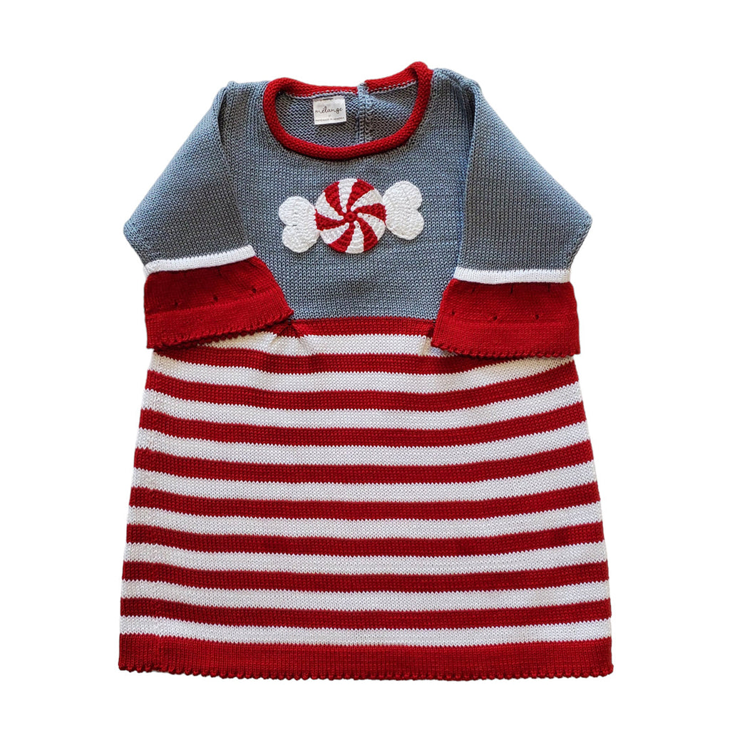 Hand Knit Christmas Peppermint Candy Dress for Babies & Toddlers, Fair Trade, Armenia