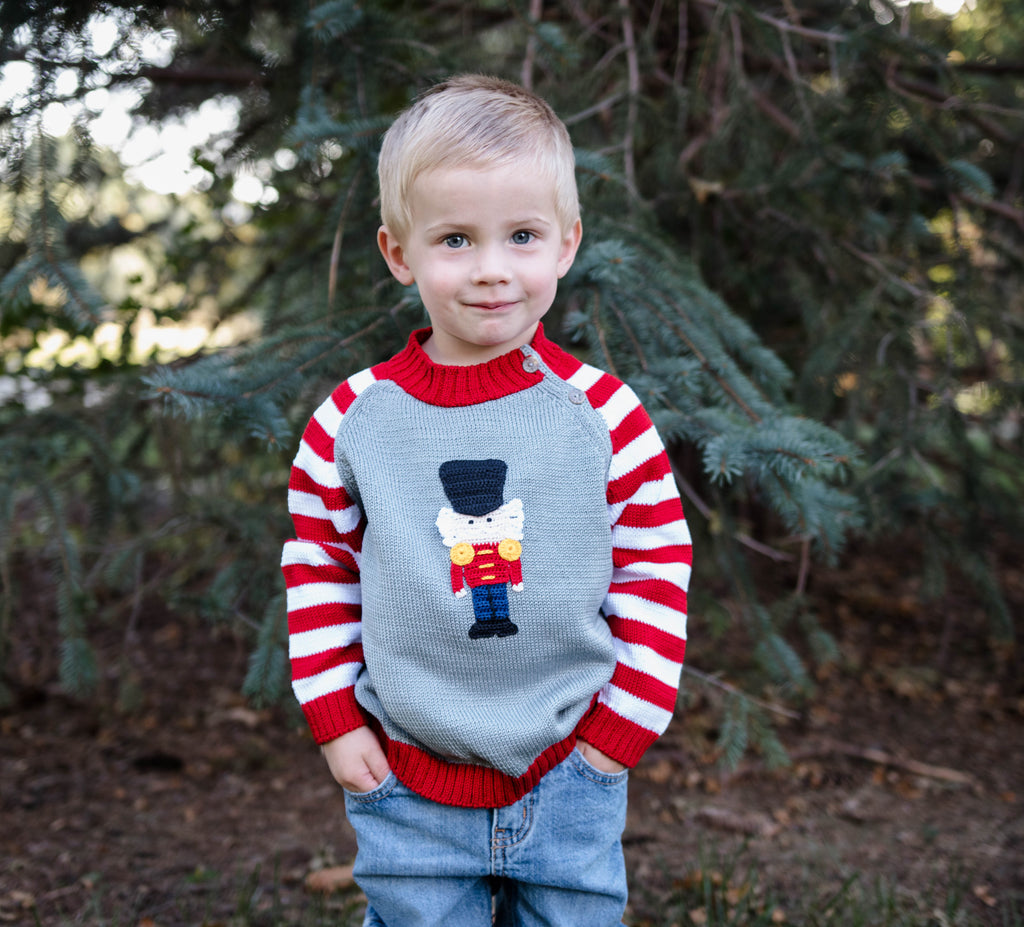 Hand Knit Nutcracker Christmas Baby & Toddler Sweater, Fair Trade, Armenia